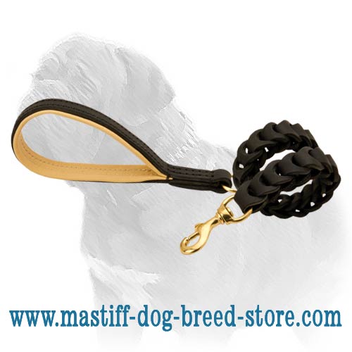Easy in Operation Multitasking Leather Canine Leash for Mastiff Breed