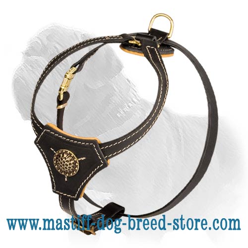 Comfortable Leather Dog Harness for Mastiff Puppy