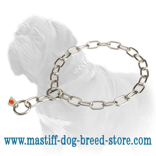 Mastiff Dog Steel Collar with Fur-Saving Links