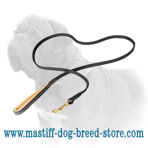 'Stitched Snake' Mastiff Dog Leash with Brass Snap Hook