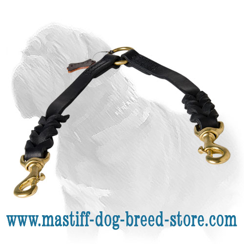 Amazing Design Leather Mastiff Dog Coupler Leash