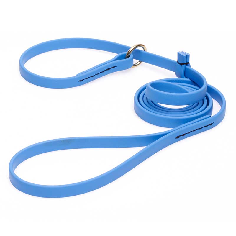 Solid Blue Biothane Mastiff Leash and Collar Combo
