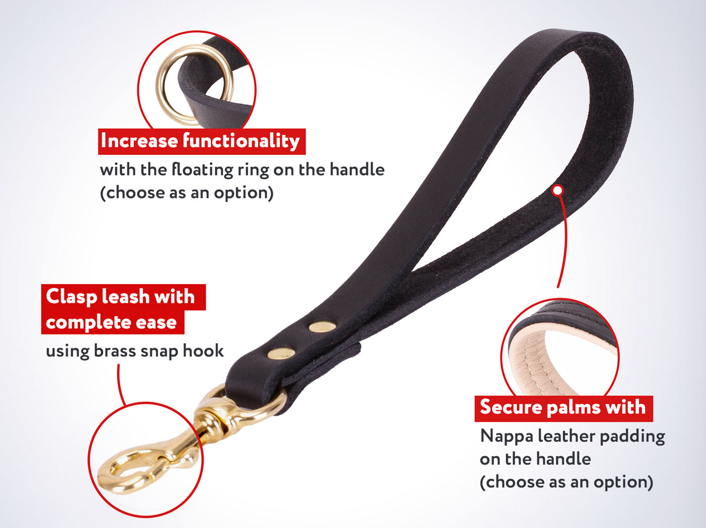 LongServicing Mastiff Dog 【Leash】 of Solid Genuine Leather Mastiff