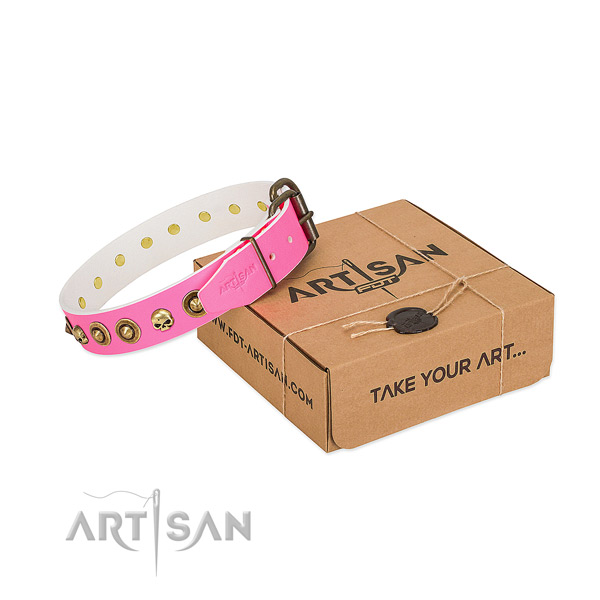 Leather collar with amazing embellishments for your pet