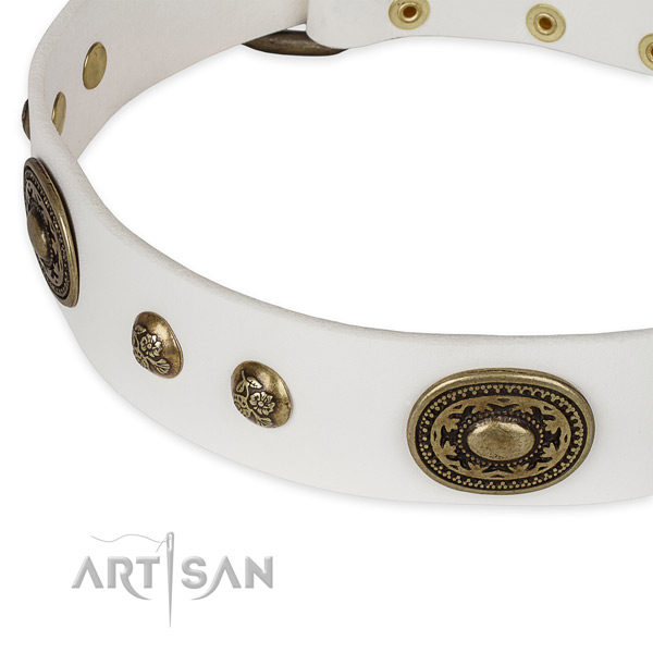 Inimitable full grain leather collar for your handsome canine