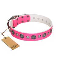 "Glamorous Shine" FDT Artisan Stylish Leather Mastiff Collar with Old Silver-like Plated Decorations "Glamorous Shine" FDT Artisan Stylish Leather Mastiff Collar with Old Silver-like Plated Decorations