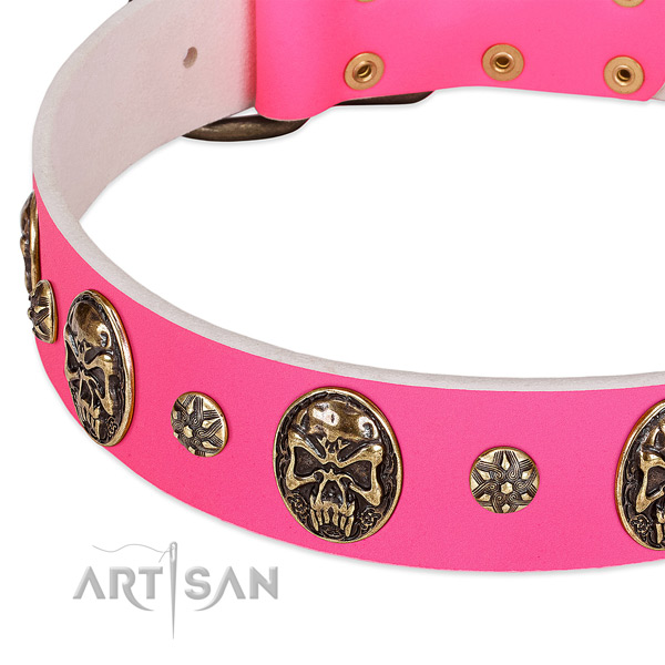 Easy to adjust dog collar handcrafted for your stylish four-legged friend