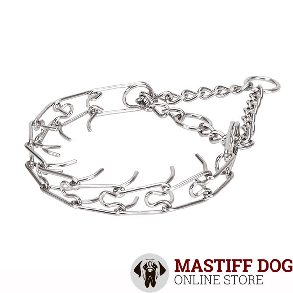 Medium and large dogs prong collar with stainless steel removable prongs