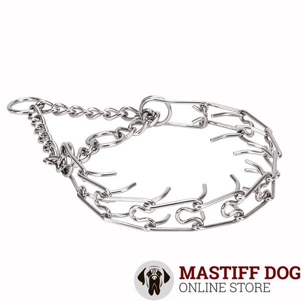 Stainless steel prong collar for badly behaved pets