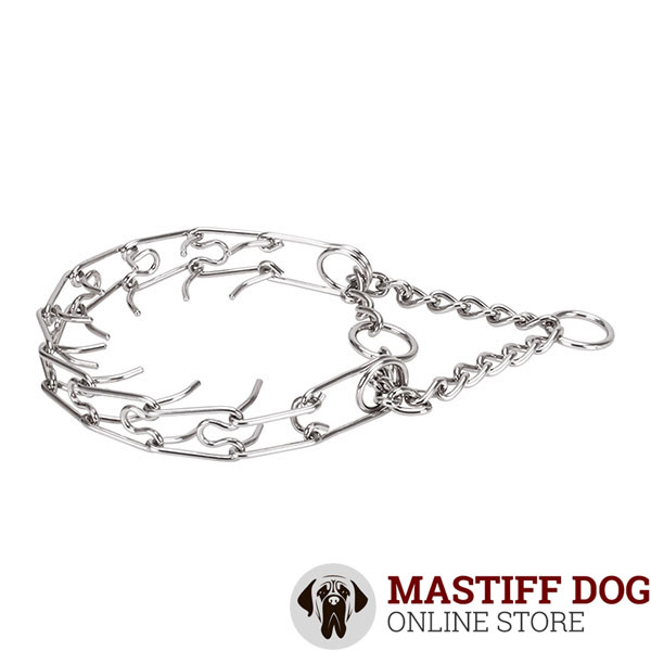 Dependable stainless steel O-ring for leash attachment on pinch collar