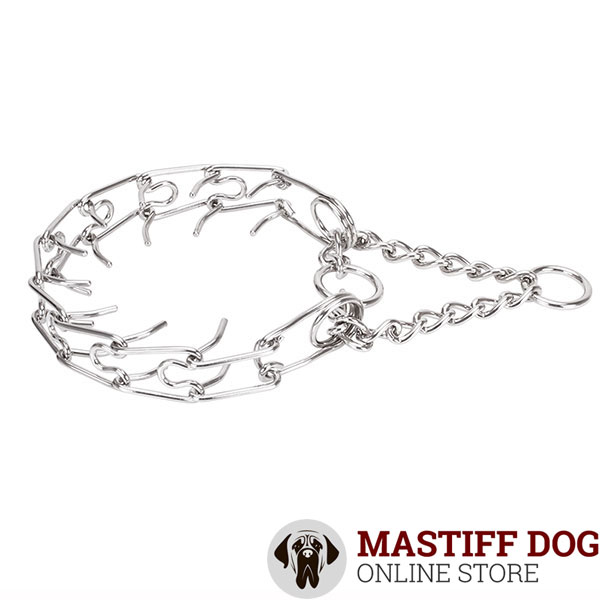 Dependable stainless steel dog prong collar for large breeds
