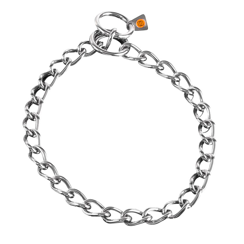 Stainless Steel Short Link Chain Collar with Round Links - 4.0 mm