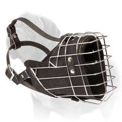 Adjustable Wire Cage and Leather Muzzle for Mastiffs